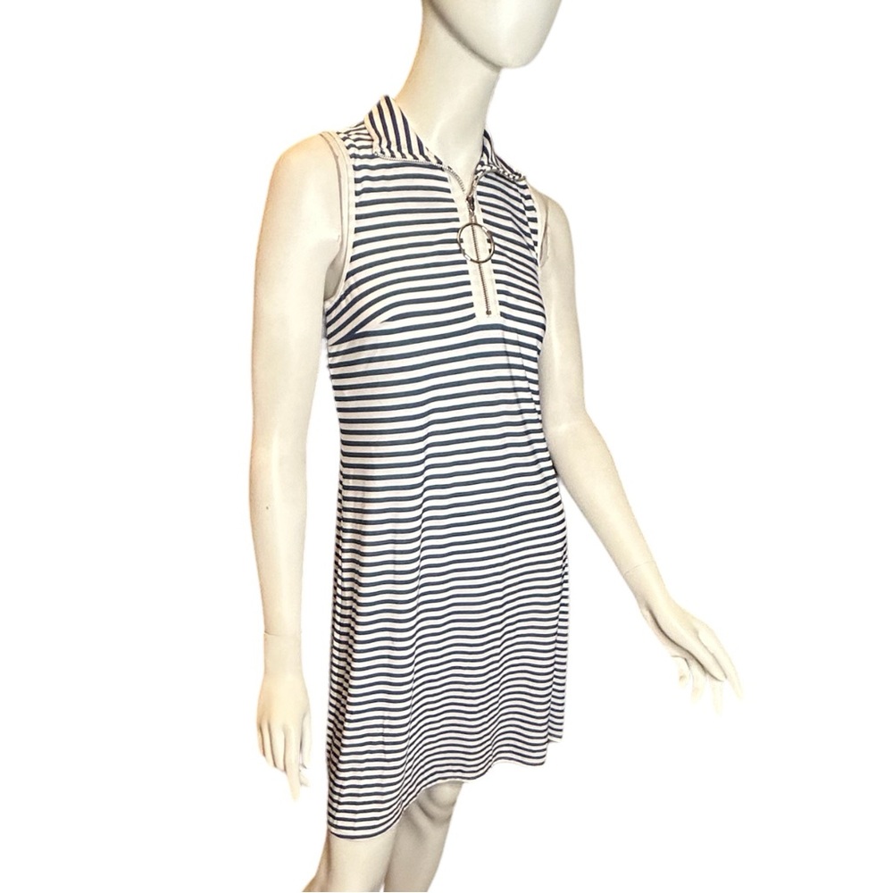 Ivy Lane Stripe Dress Navy White Mod Small